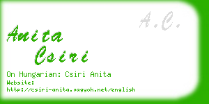 anita csiri business card